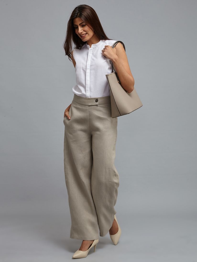 wide leg trousers with belt