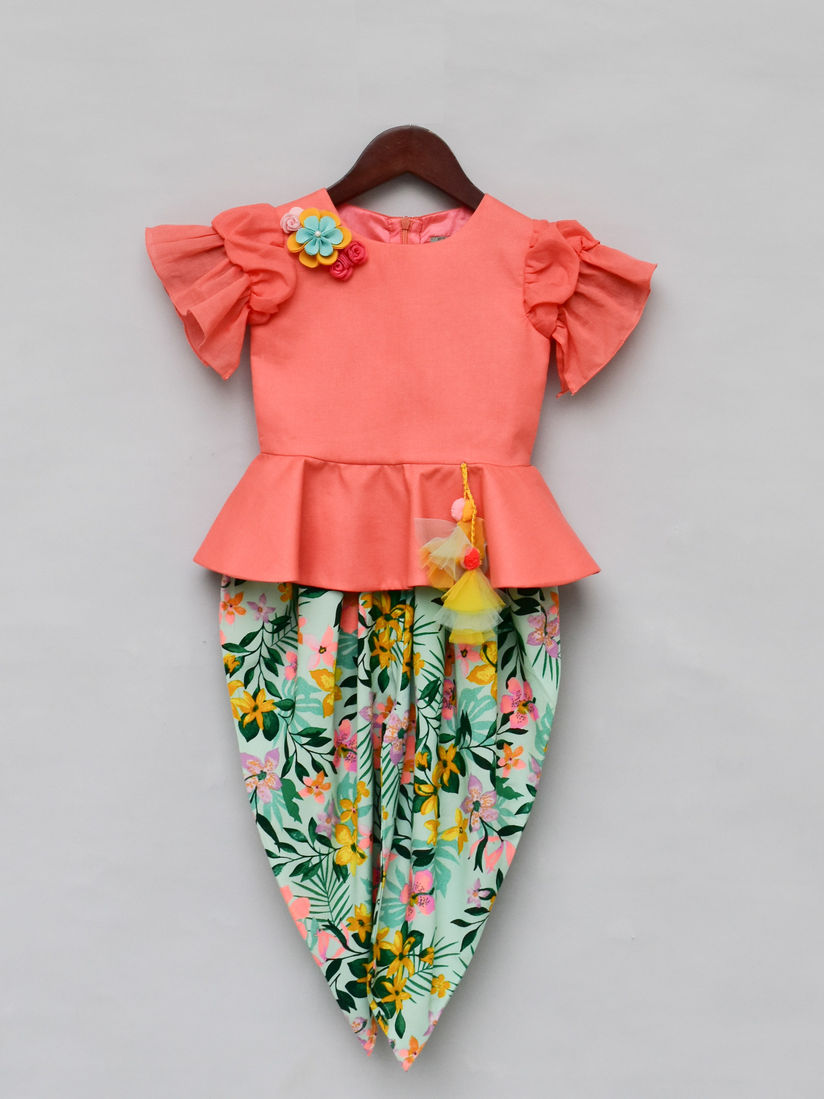 peach peplum top