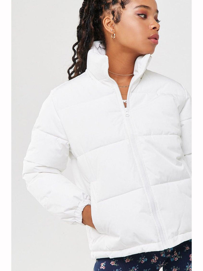 forever 21 white puffer jacket