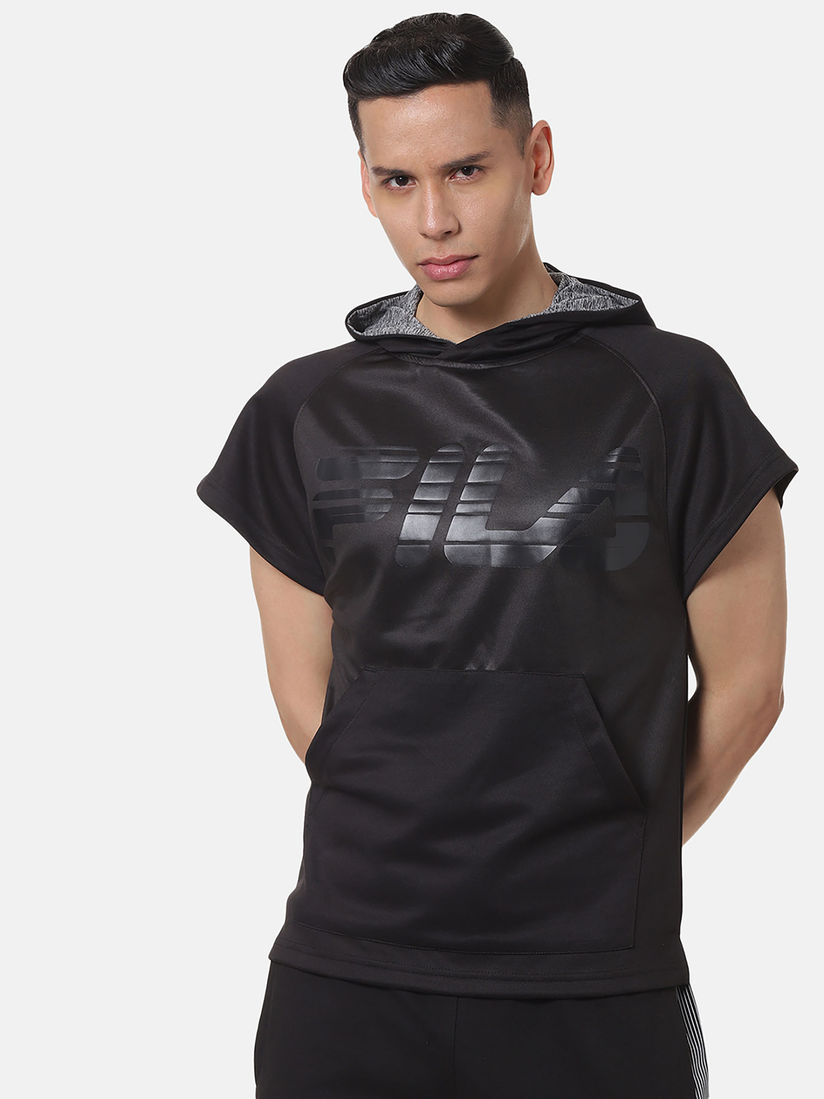 Fila hoodie mens black clearance