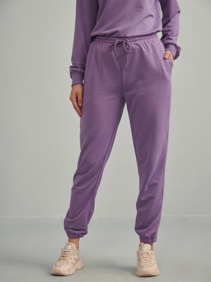 lavender track pants