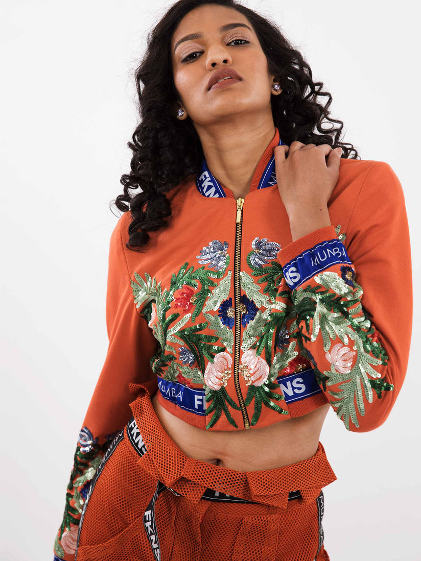 Fkns By Narendra Kumar Jackets Buy Fkns By Narendra Kumar Rust Crop Bomber Jacket With Floral Embroidery Online Nykaa Fashion More ideas from kumar narendra.