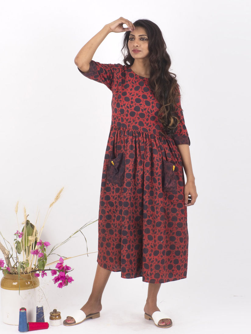 Free Living Ethnic Dresses Free Living Red Missbridge Hand Block Dress Online Nykaa Fashion Shop indian ethnic wear online shopping for women at the best price in india.