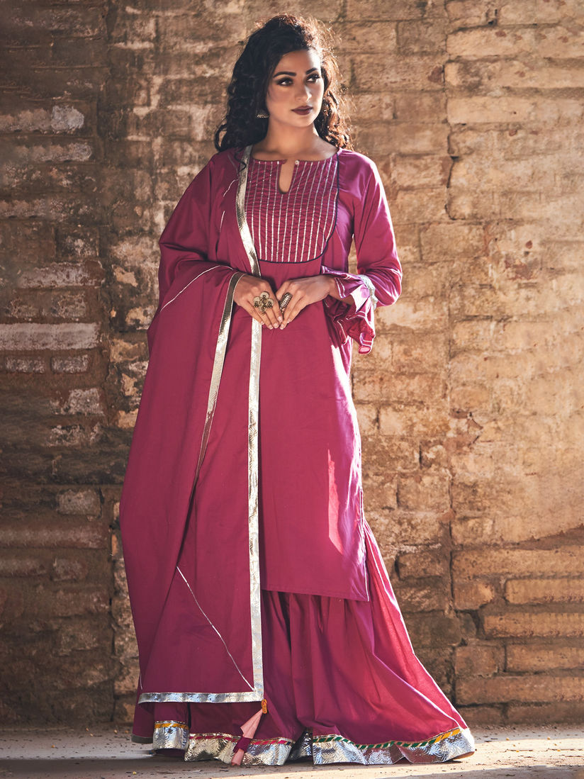Sharara suit plain clearance