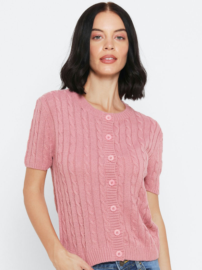 solid cable knit sweater