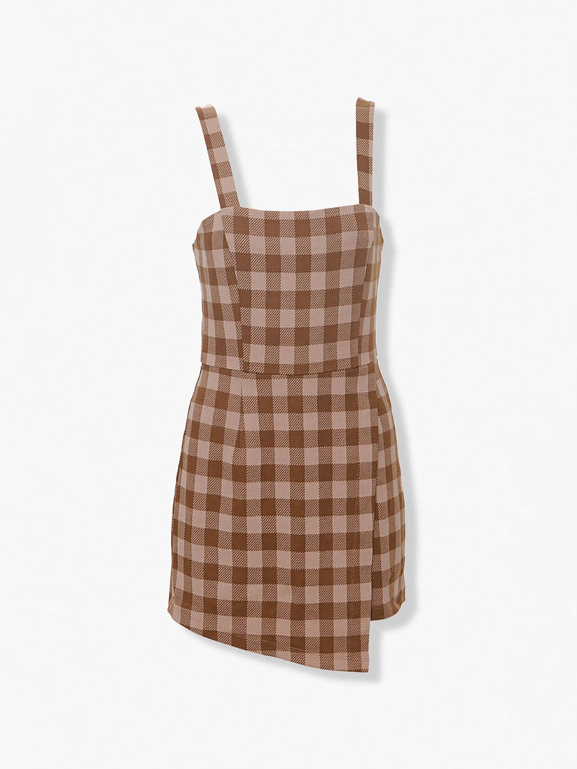 plaid jumpsuit dress
