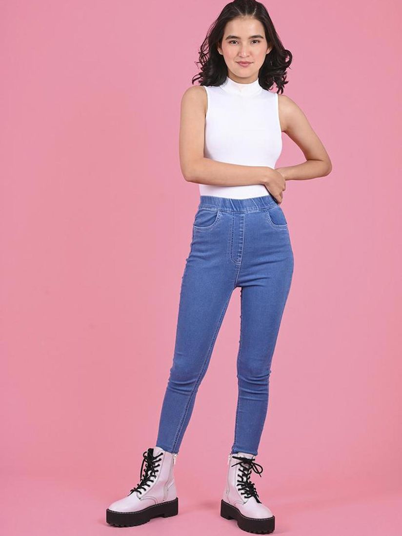 Freakins Jeans And Jeggings Buy Freakins Light Blue Jeggings Online Nykaa Fashion