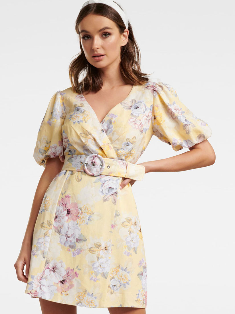 Maggie linen wrap dress clearance