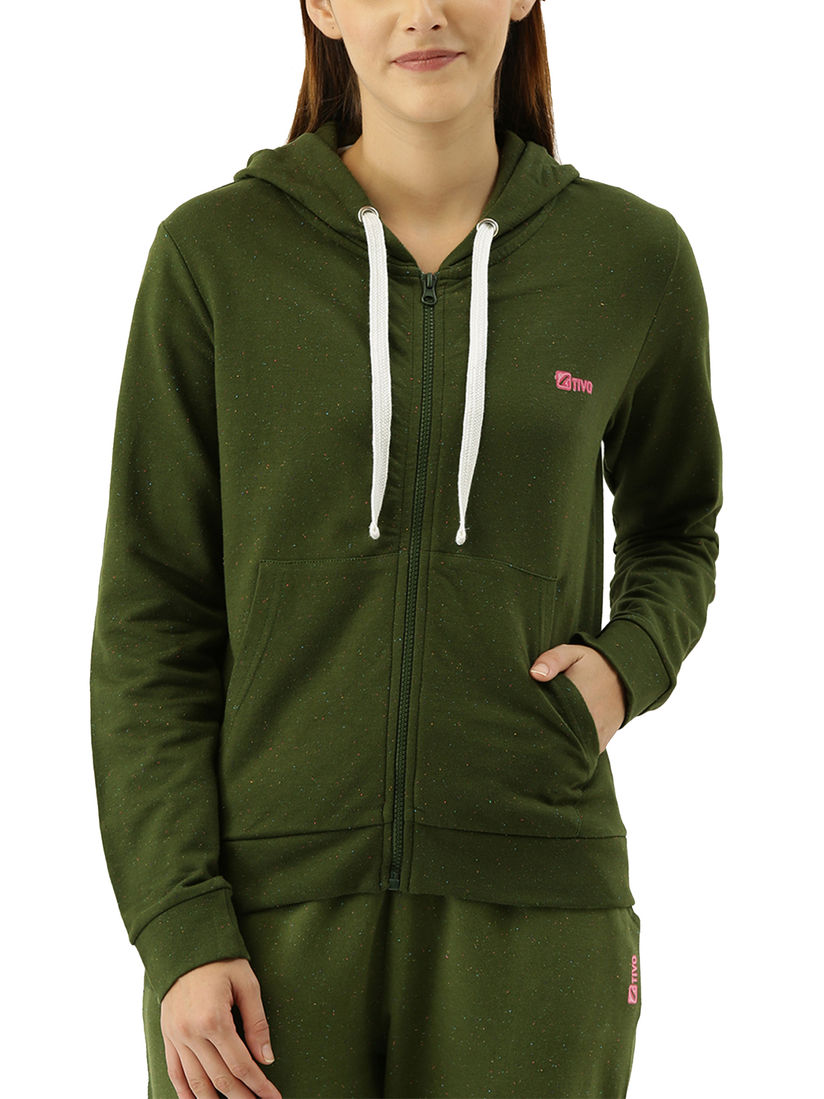 olive green zipper hoodie