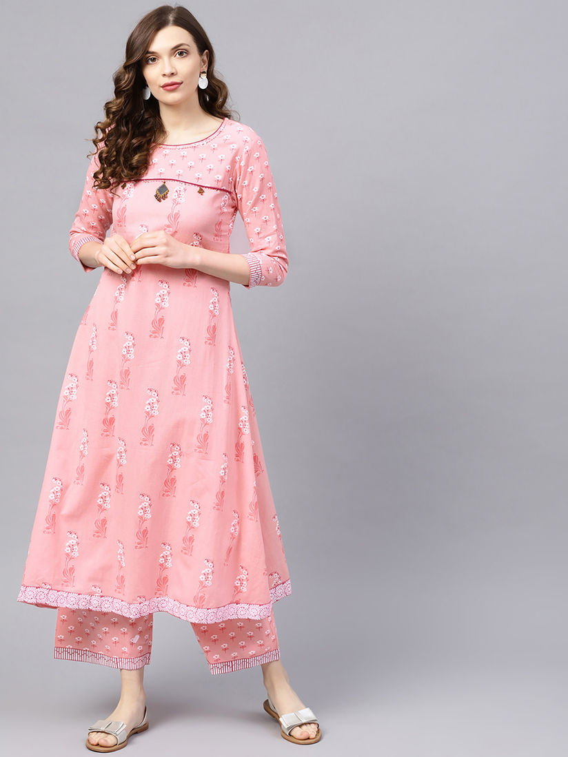 Cotton anarkali with palazzo clearance