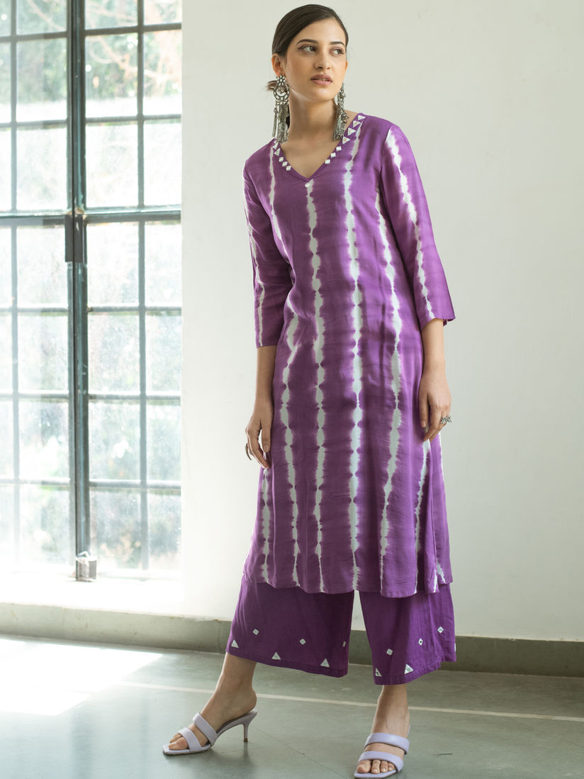 Gulaal Purple Tie \u0026 Dye Kurta