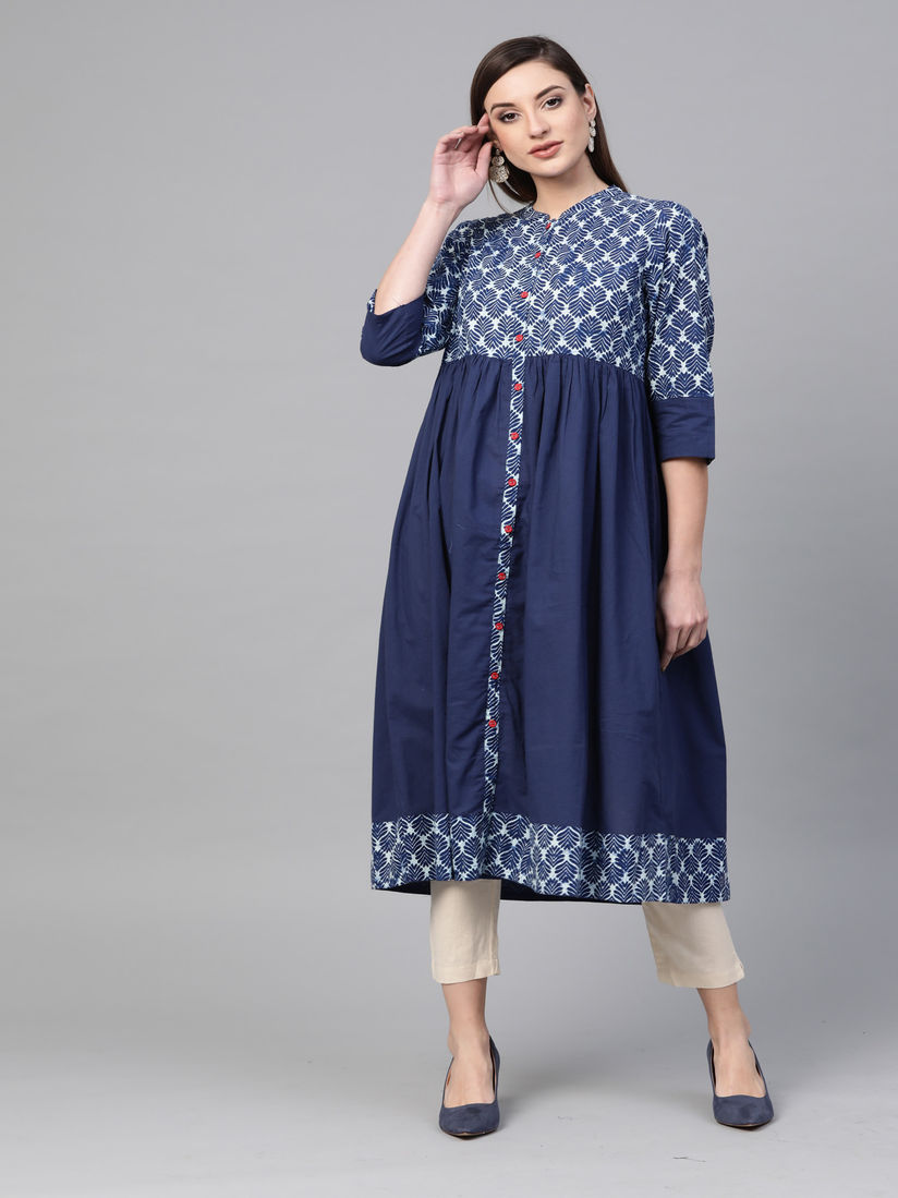 Block print kurtis online Clearance