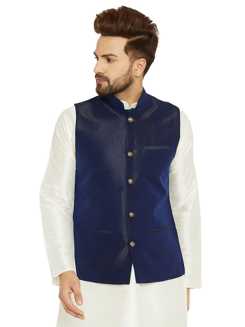 navy blue silk jacket