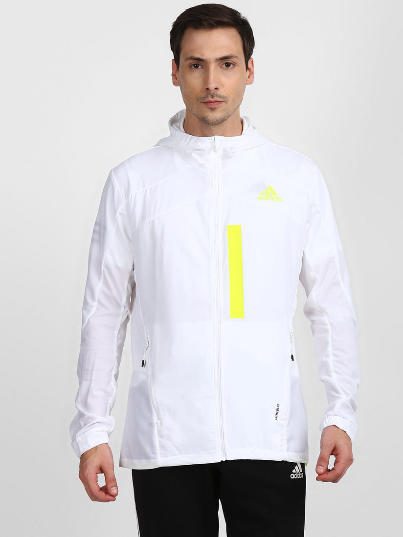 adidas white running jacket