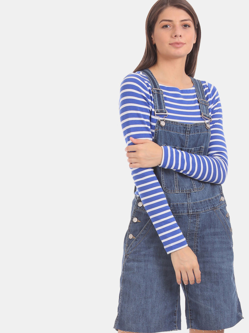 gap white dungarees
