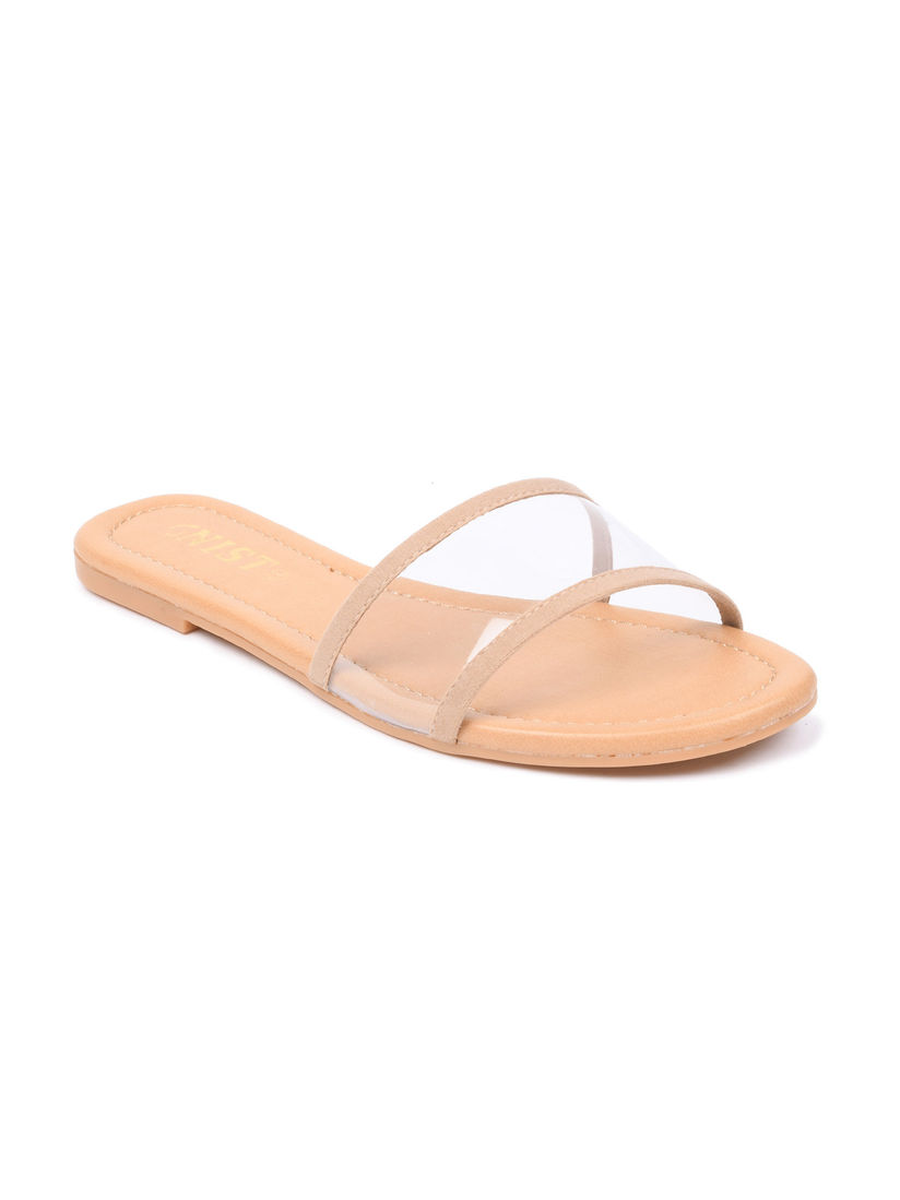 transparent strap flats