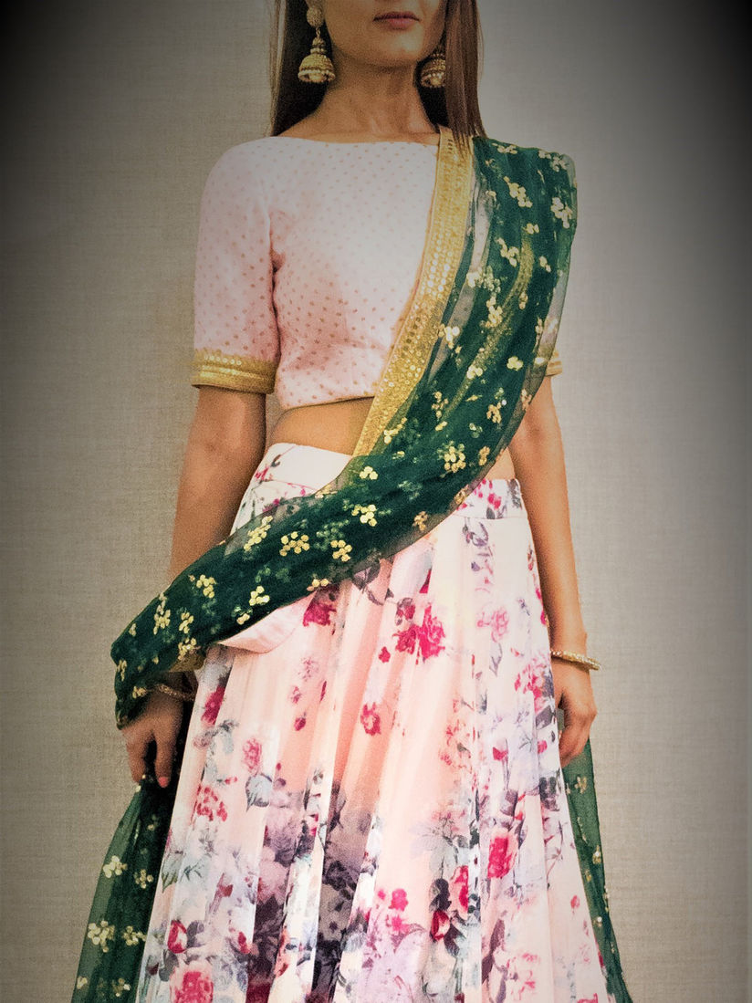 Malika Gupta Lehengas Buy Malika Gupta Green Sadabahar Lehenga Choli With Dupatta Set Of 3 Online Nykaa Fashion Silk dupatta lehenga choli wedding sharara choli designs. malika gupta malika gupta green sadabahar lehenga choli with dupatta set of 3