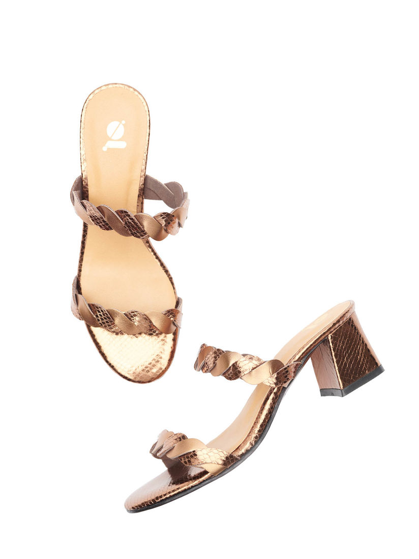 metallic bronze heels