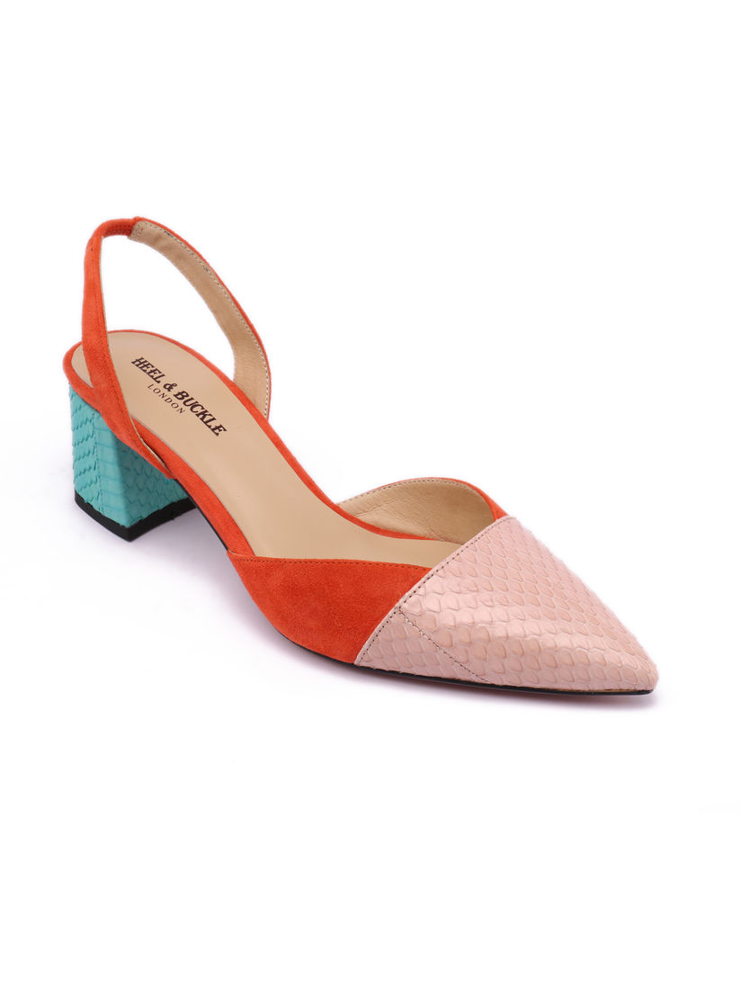 color block slingback heels