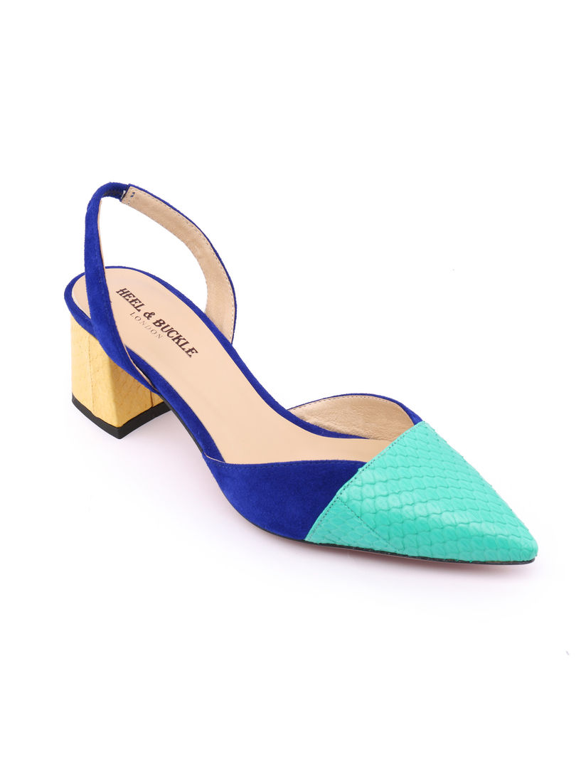 multi coloured block heels