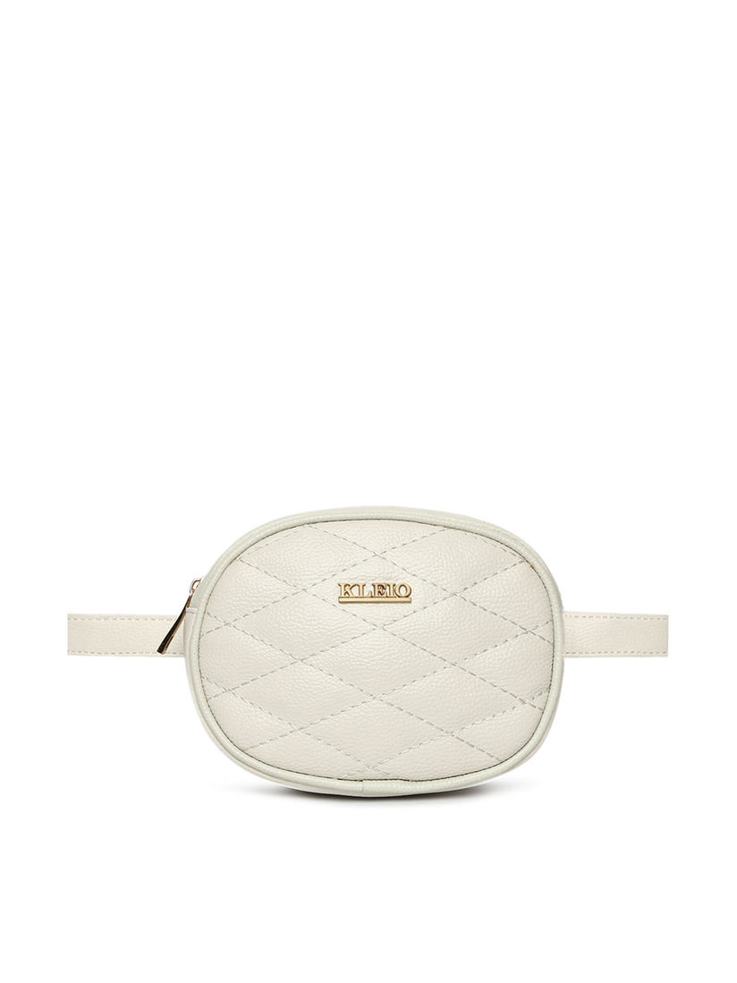 White quilted bum bag clearance