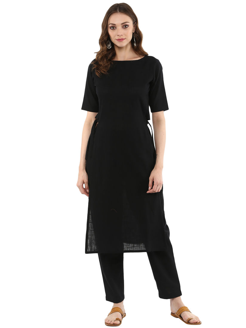 Idalia black kurta set clearance