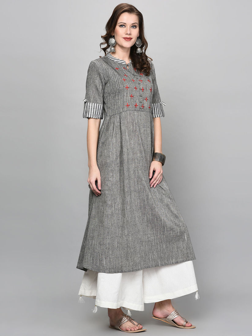 Indi Inside Kurtis Kurtas And Tunics Buy Indi Inside Cotton Grey Solid A Line Kurta Online Nykaa Fashion Shop for stylish kurtas to look perfect on every occasion. indi inside cotton grey solid a line kurta