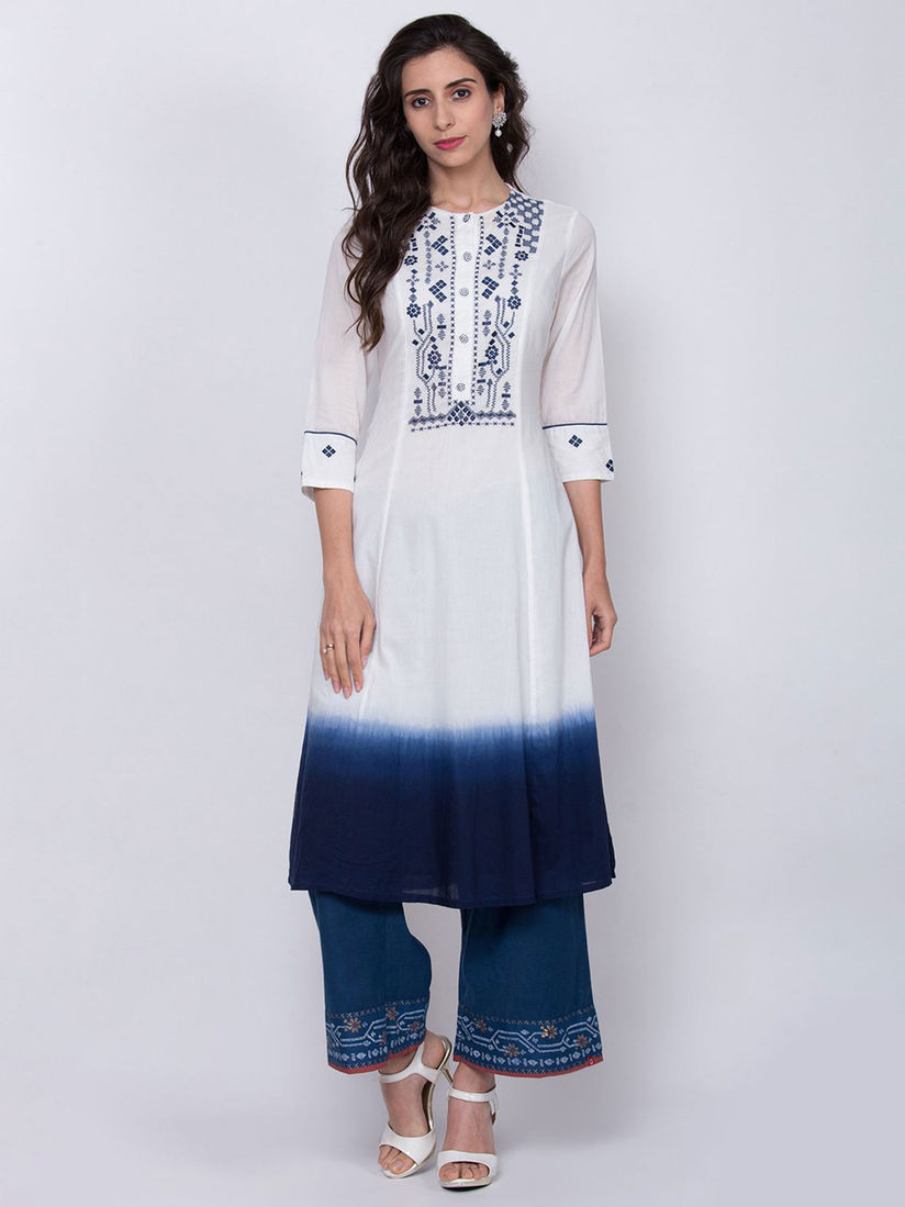 Biba white kurti online clearance