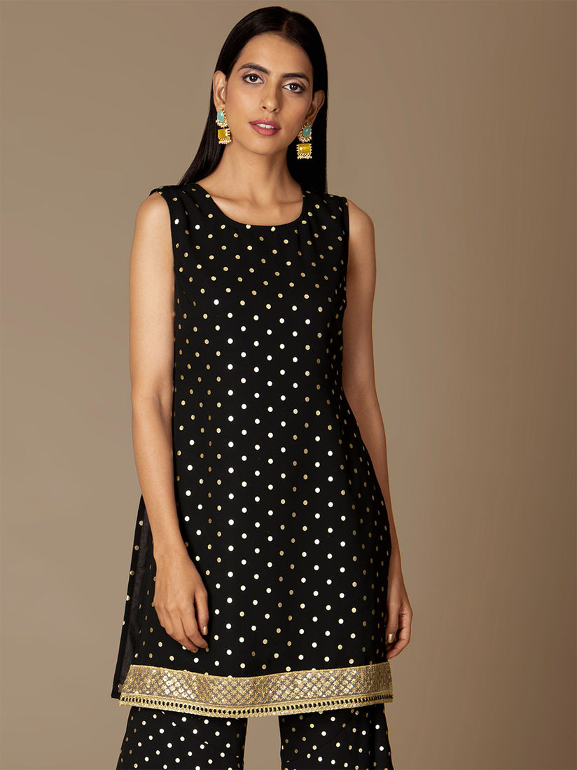 Black short kurti online clearance