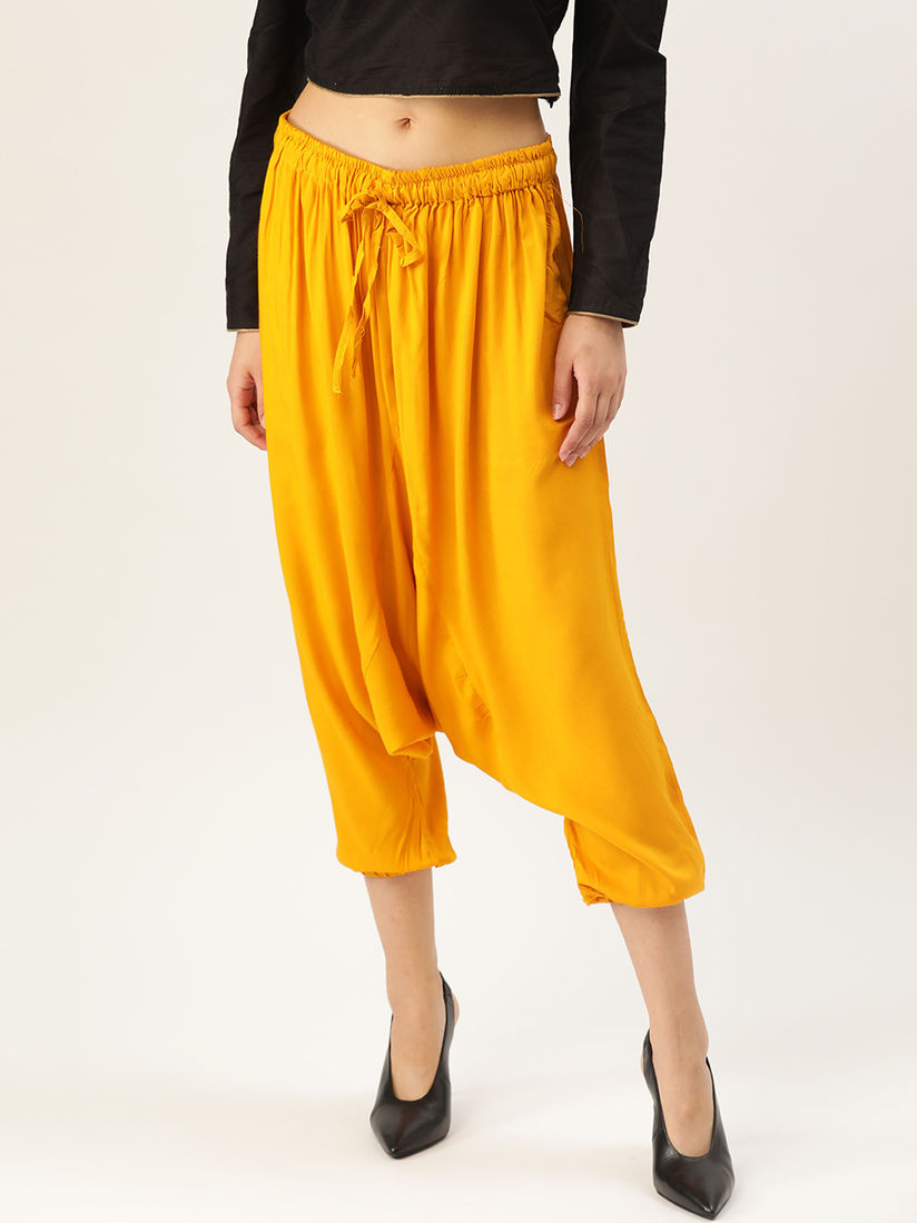 yellow harem pants