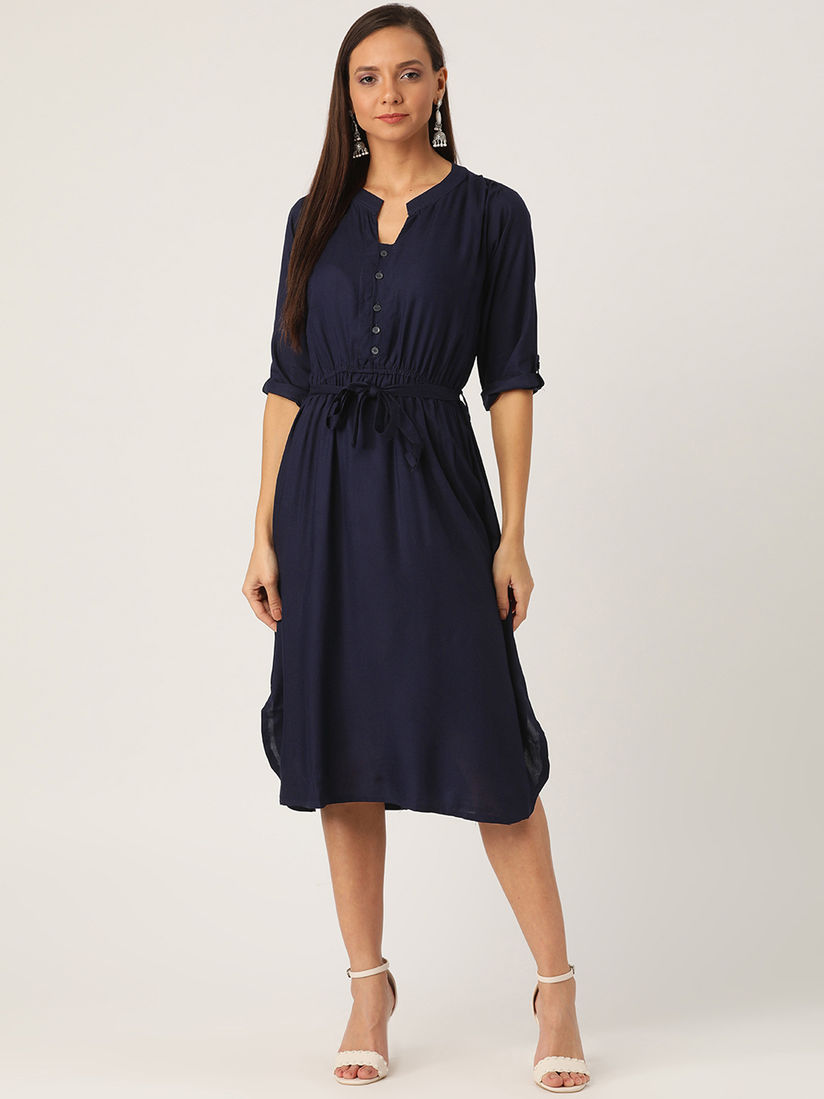 navy blue a line dress