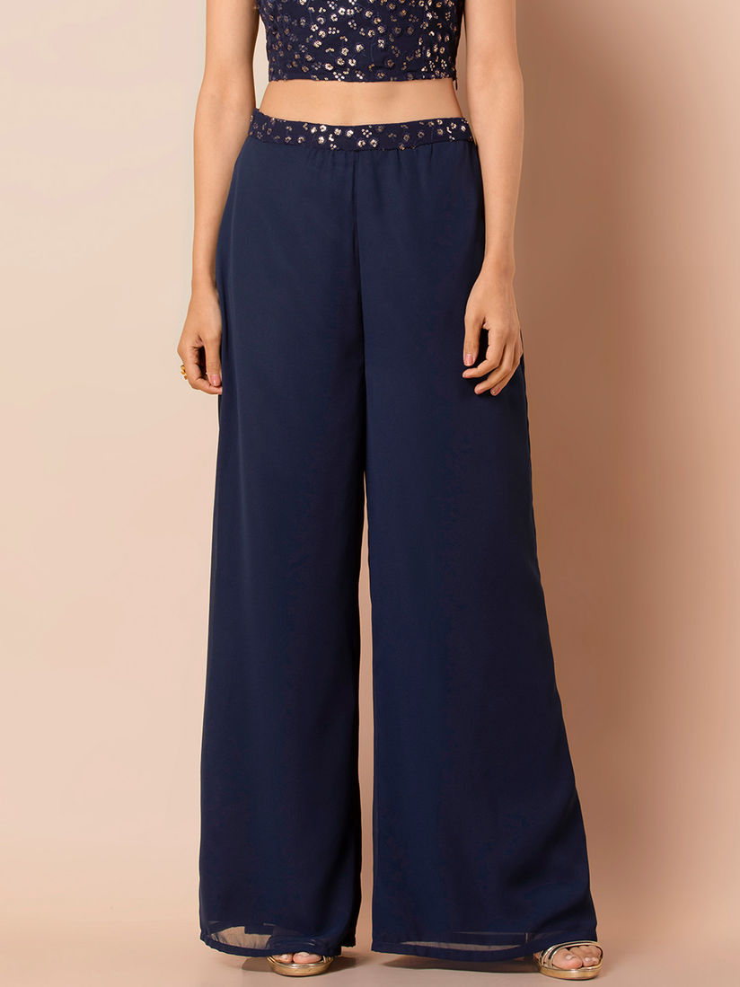 Navy blue palazzo clearance