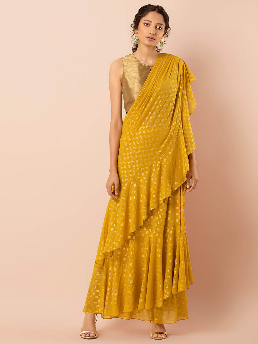 Ruffle skirt saree Clearance