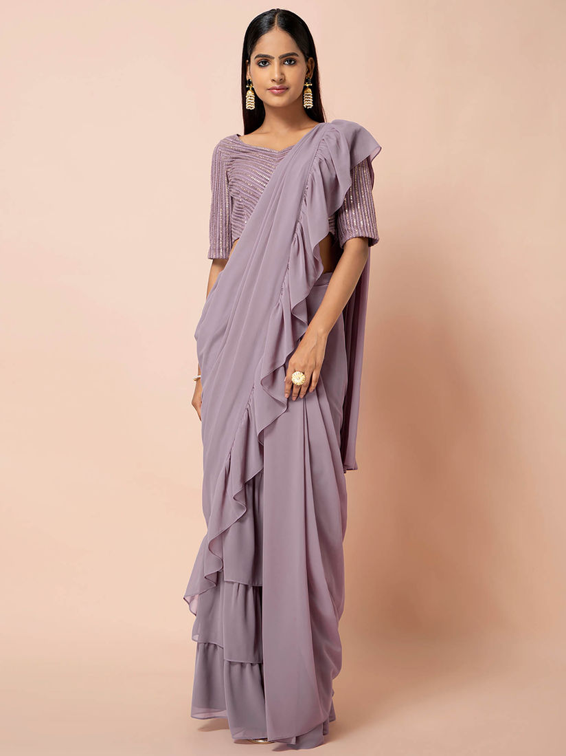 Ruffle skirt saree Clearance