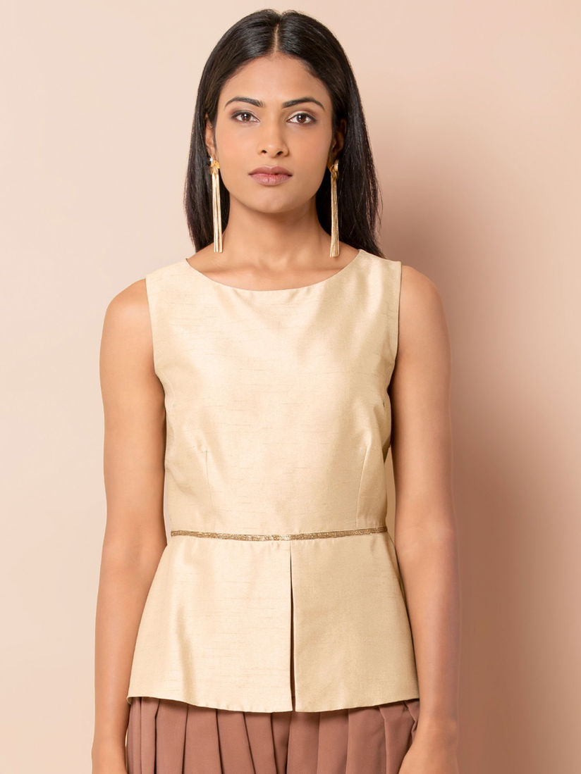 beige peplum top