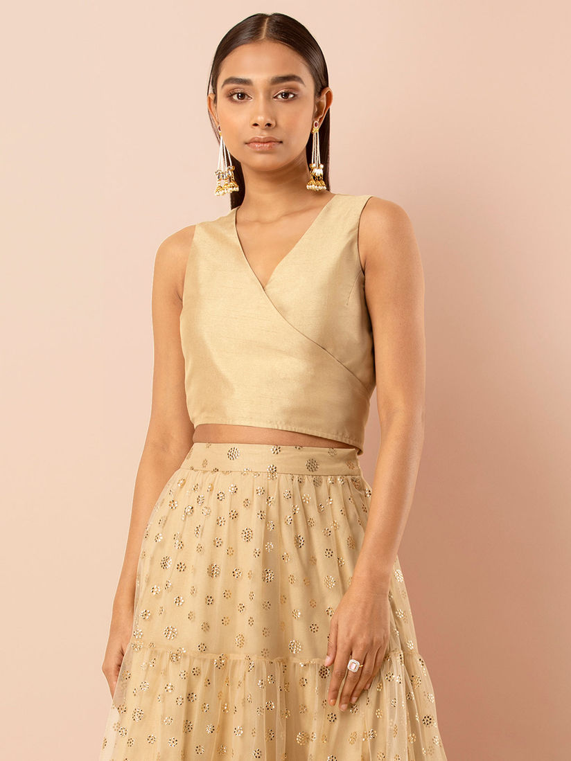 yellow wrap crop top