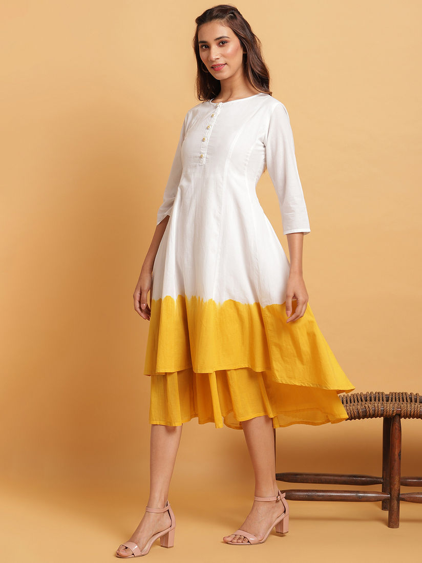 Off white cotton dress clearance