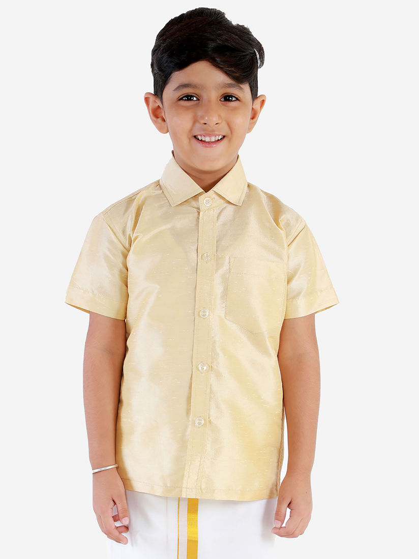Vastramay Shirts Buy Vastramay Boys Gold Silk Blend Ethnic Shirt Online Nykaa Fashion
