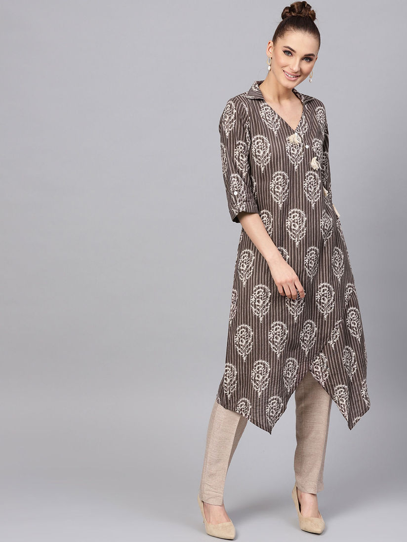 Jaipur Kurti Kurtis Kurtas And Tunics Buy Jaipur Kurti Women Brown Ethnic Motifs A Line Cotton Katha Kurta Online Nykaa Fashion Nykaa design studio is your. jaipur kurti women brown ethnic motifs a line cotton katha kurta