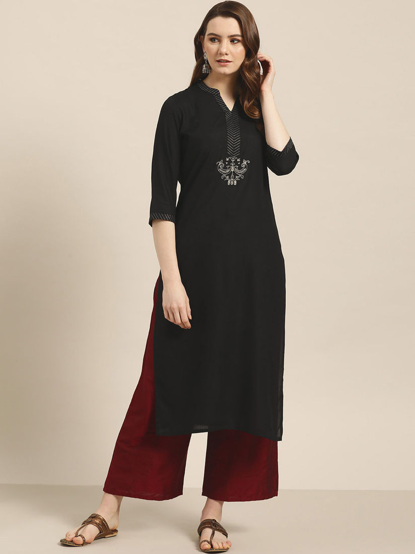 Black kurtas online Clearance