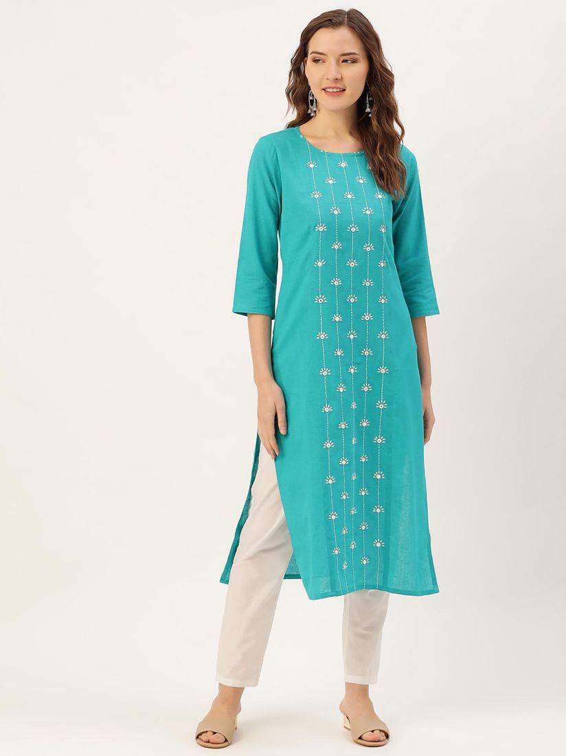 Jaipur Kurti Kurtas Kurtis And Tunics Buy Jaipur Kurti Turquoise Blue Mirror Embroidered Straight Kurta Online Nykaa Fashion *royal kurti* *reyon kurti gotapati with flower palzoo* *size m to xxl* *price 700* *reday to dispatch* *oringnal* **free shipping* for… jaipur kurti turquoise blue mirror embroidered straight kurta