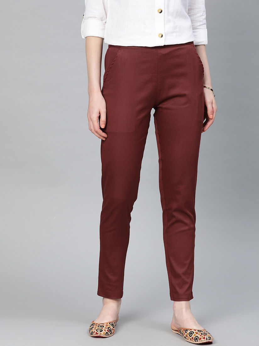 Maroon lycra pants Sale