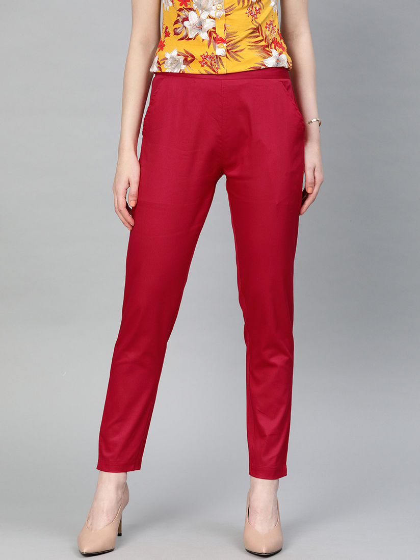 Jaipur Kurti Bottoms Pants And Trousers Buy Jaipur Kurti Tomato Red Solid Cotton Lycra Pant Online Nykaa Fashion Men's kurta pajama, elmont, new york. jaipur kurti tomato red solid cotton lycra pant