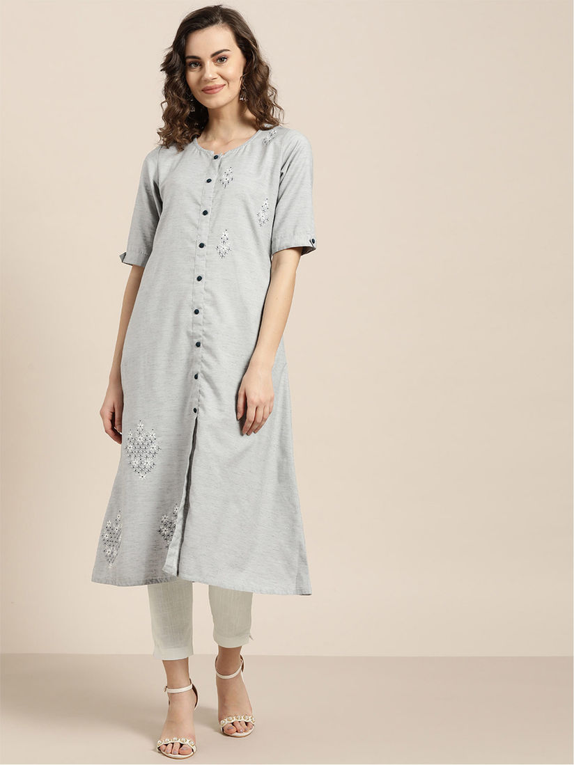 Grey kurti with pant clearance