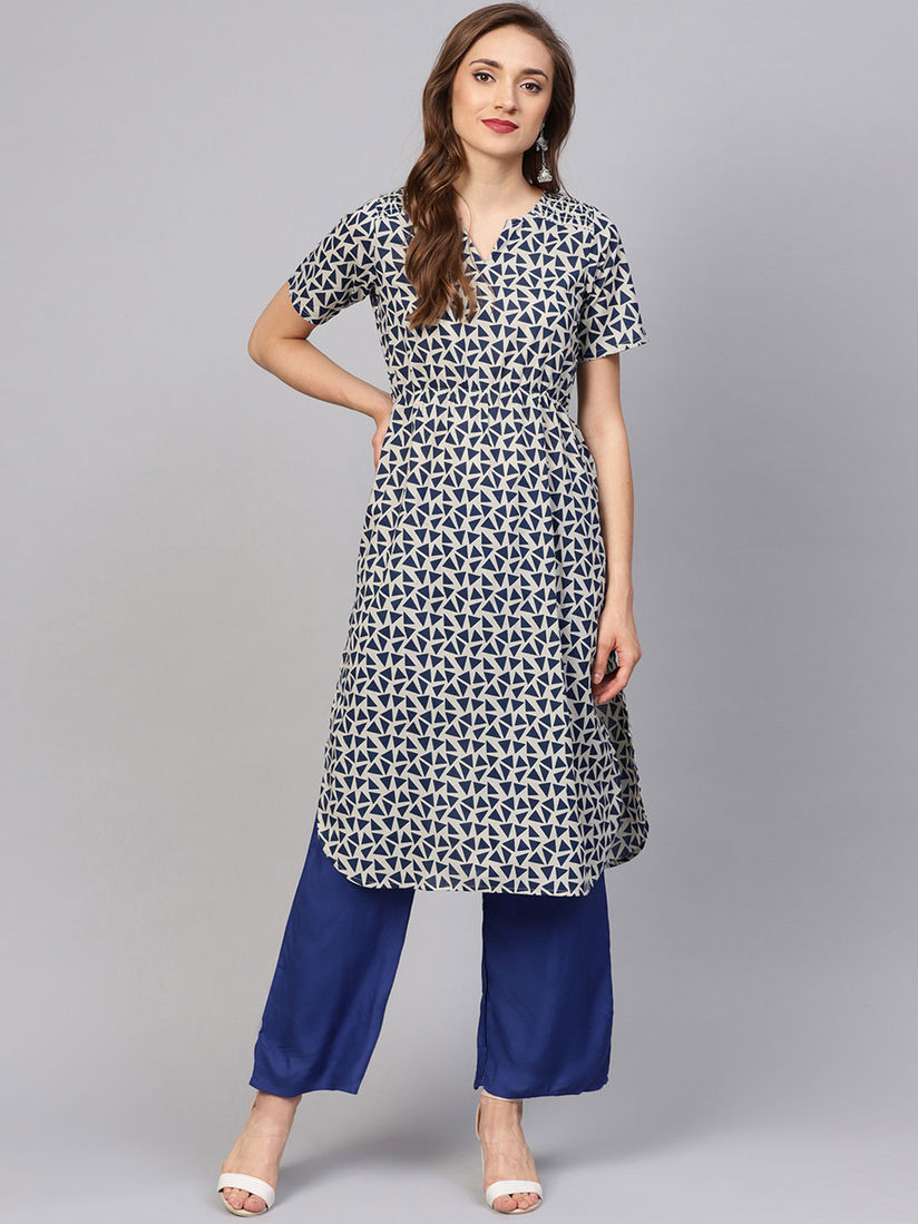 navy blue palazzo with kurti