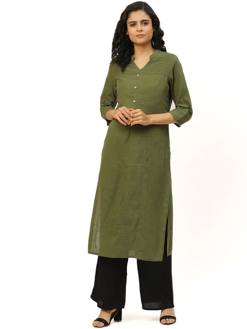 Green kurti with black palazzo Clearance