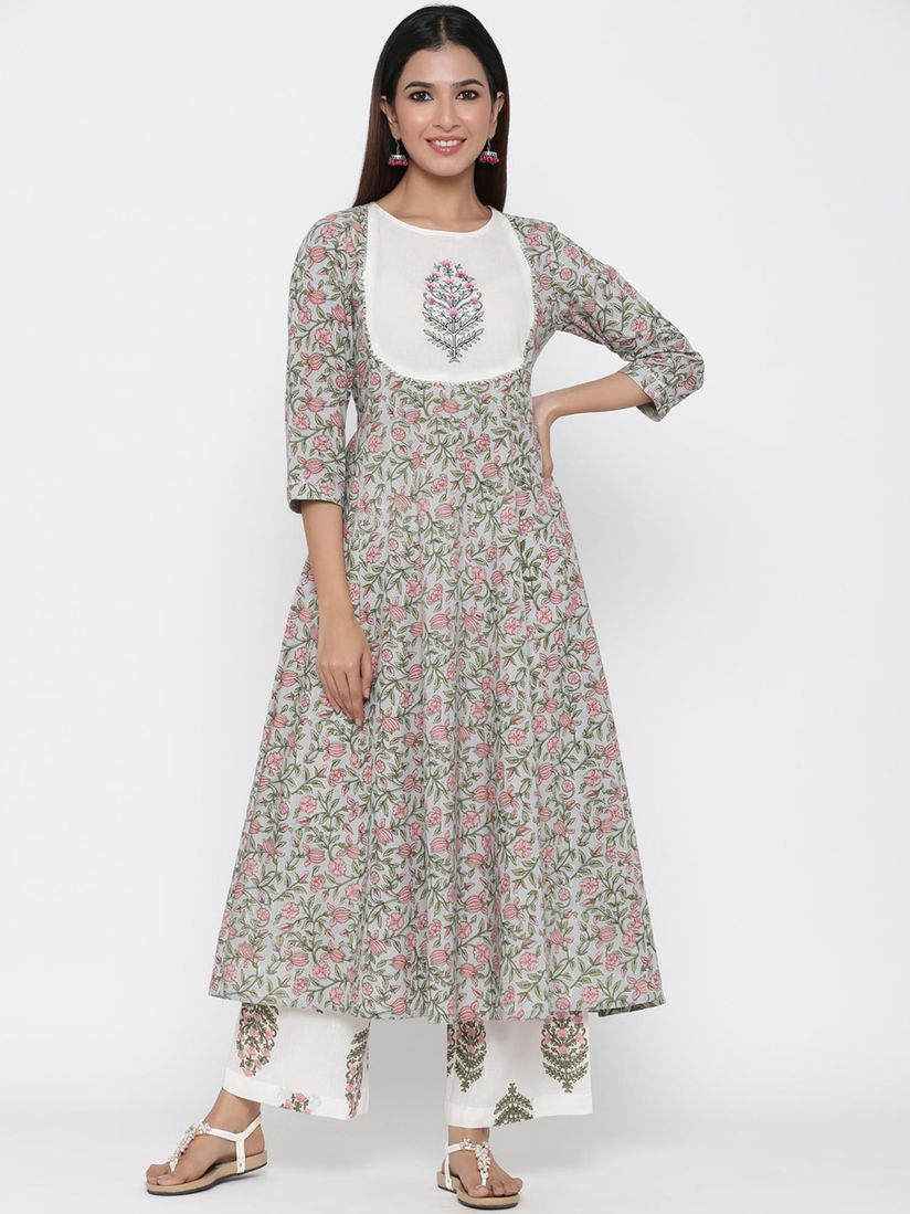 Jaipur Kurti Salwar Suits And Sets Buy Jaipur Kurti Grey Printed Kurta With Palazzo Set Of 2 Online Nykaa Fashion Check out the best jaipuri kurti in your budget. nykaa fashion