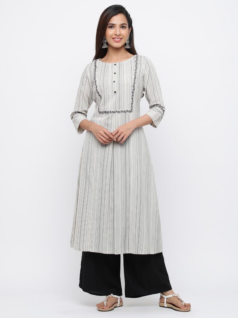 Black and white kurti with palazzo clearance