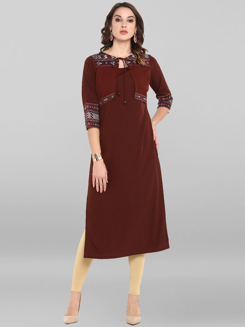 straight kurta with jacket