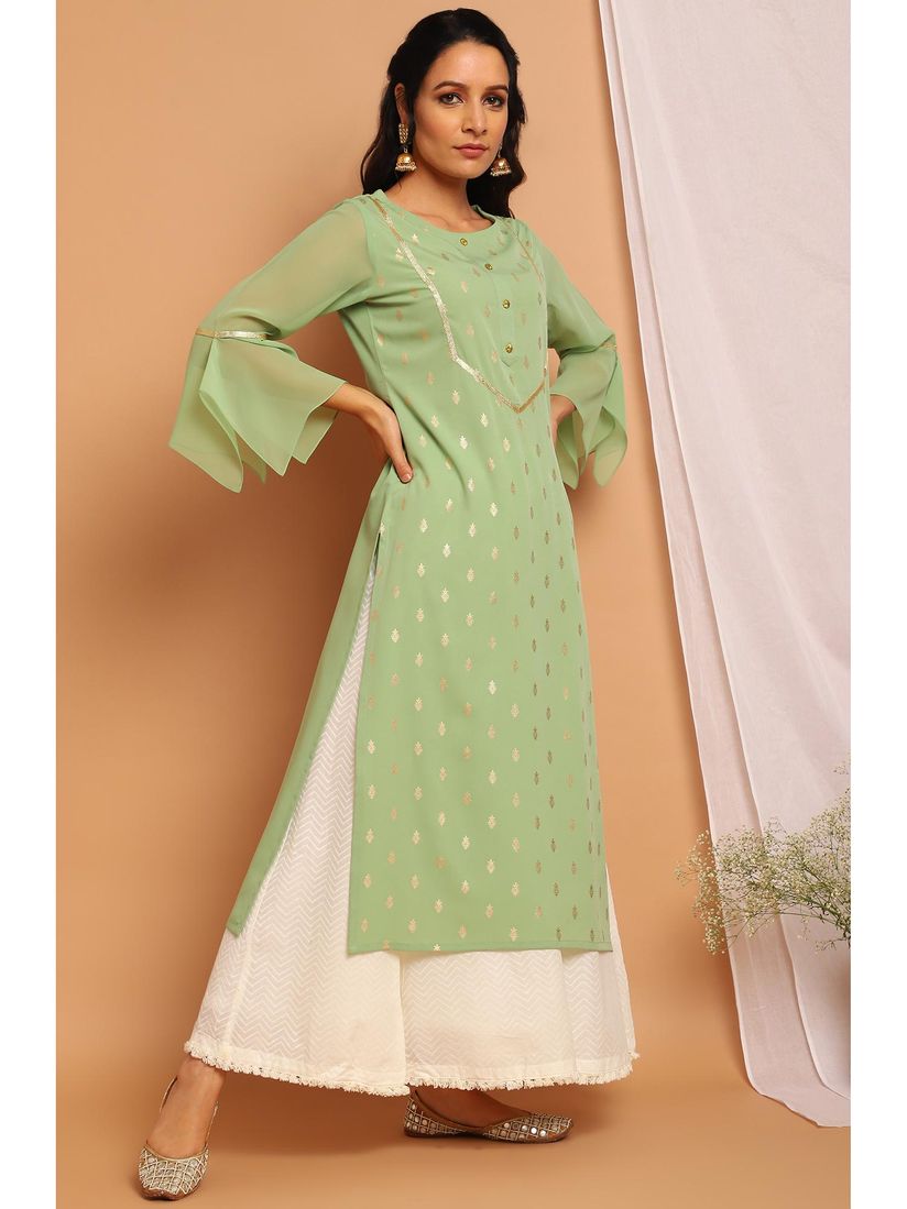 poly crepe kurtis